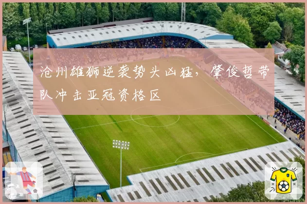 沧州雄狮逆袭势头凶猛，肇俊哲带队冲击亚冠资格区